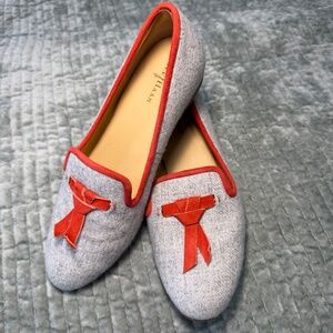 Cole Haan Nike Air "Sabrina" Wool Loafers Sz 6B Gray/Red